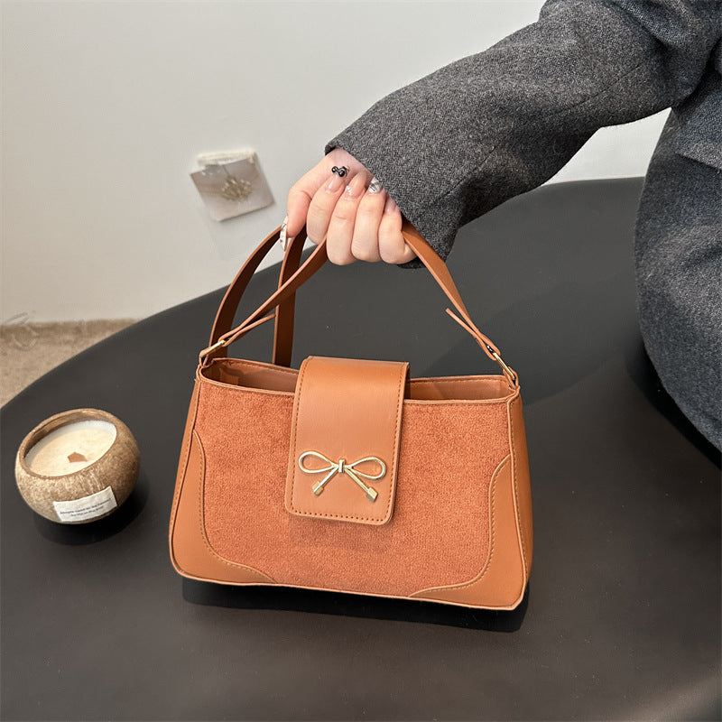Stylish Faux Suede Handtasche Brehn