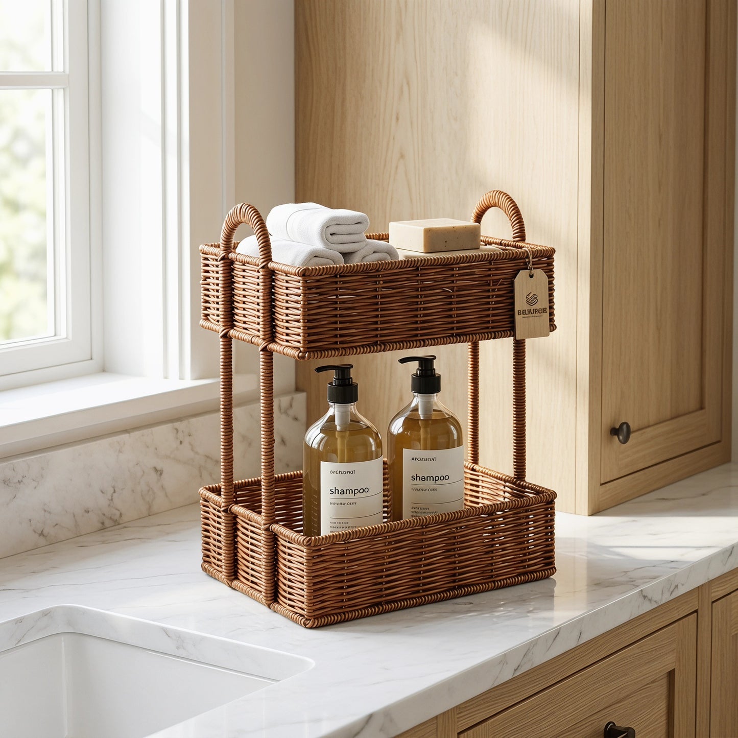 Badezimmer-Regal Ganz Aus Rattan Brehn