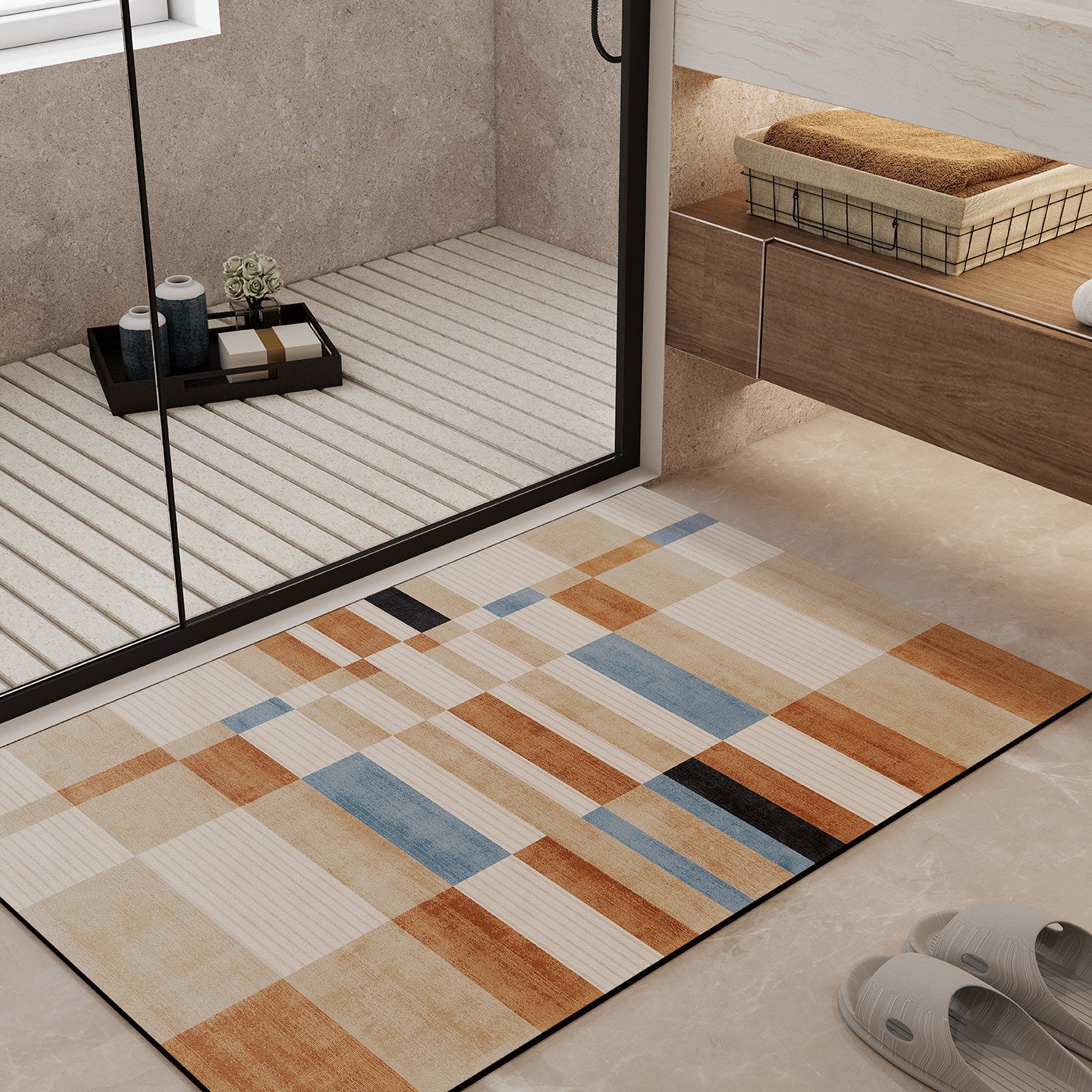 Geometrisches Muster Badematte Brehn