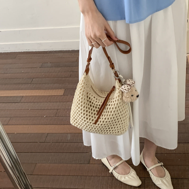 Trendige Netztasche mit Lederakzenten Brehn