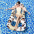 Unisex Aufblasbarer Leopard-Schwimmring mit integriertem Trinkhalter Brehn