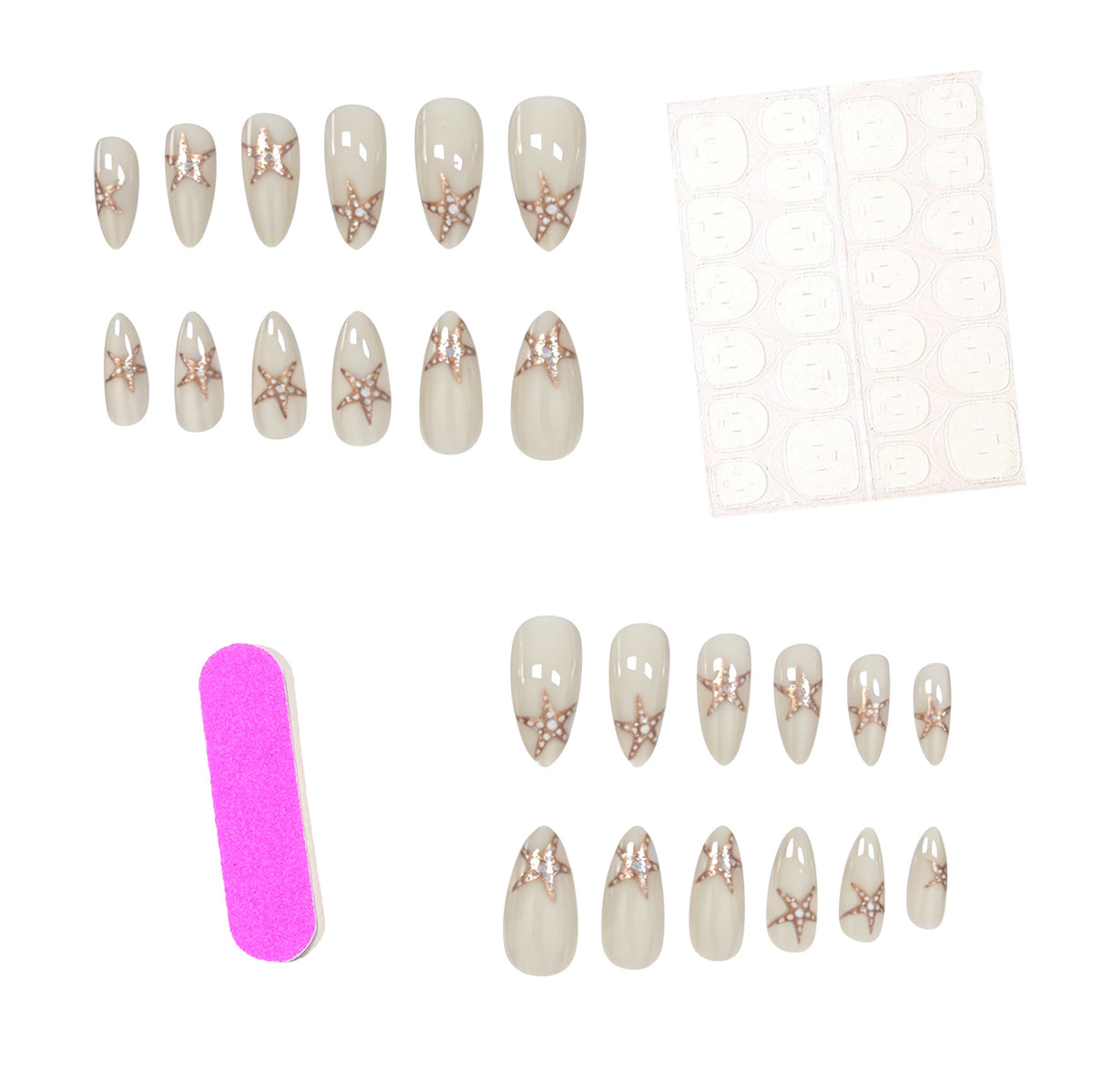 Elegante Sternenfisch-verzierte Nagelkunst Brehn