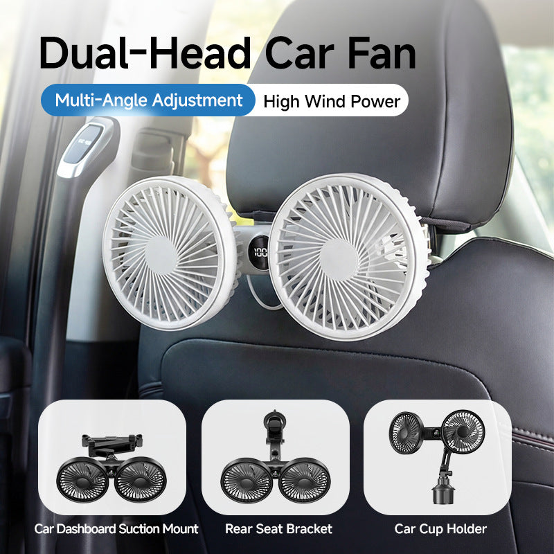 Unisex Dual-Head Rotating Clip-On Fan Brehn