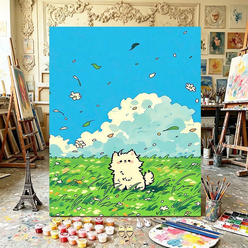 Verspielte Katzenillustration Kunstdruck Brehn