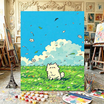 Verspielte Katzenillustration Kunstdruck Brehn
