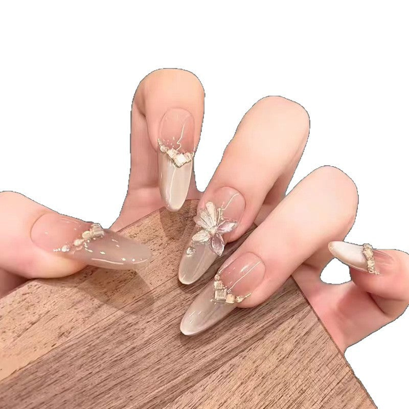 Glamouröse mit Strass verzierte Press-On Nail Set Brehn