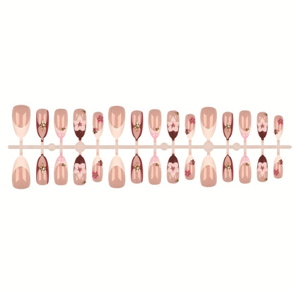 Künstlerisches florales Design Press-On-Nagelset