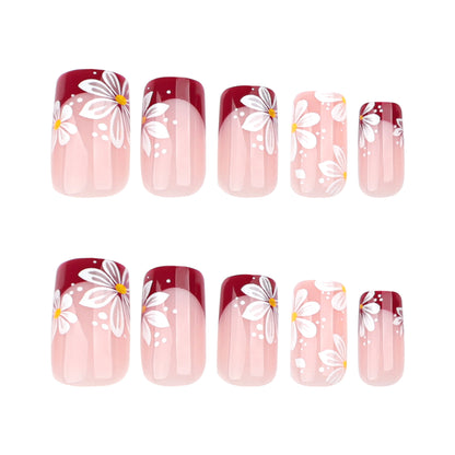 Kunstvolle Nagelverlängerungen mit Blumenmotiv Brehn