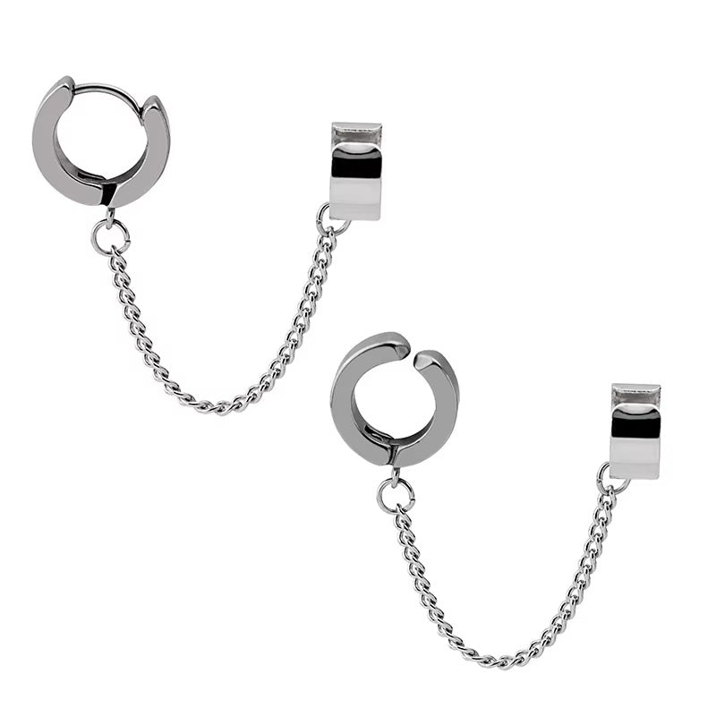 Stylische Silber Kettenlink Ohr Cuff Brehn