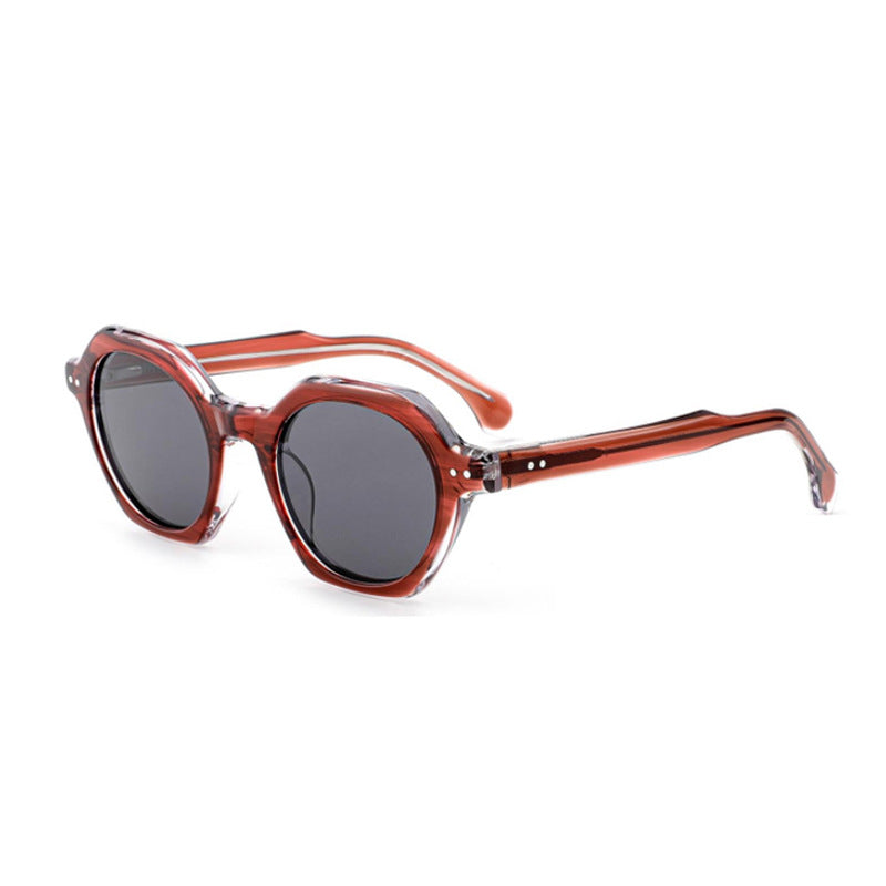 Damen Sonnenbrille im stilvollen, sechseckigen Design mit robustem Rahmen und UV-Schutz Brehn