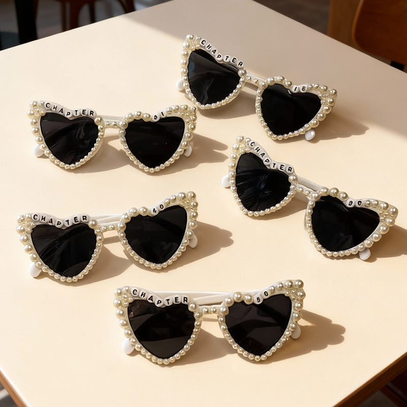 Perlenakzentierte Herzförmige Sonnenbrille Brehn