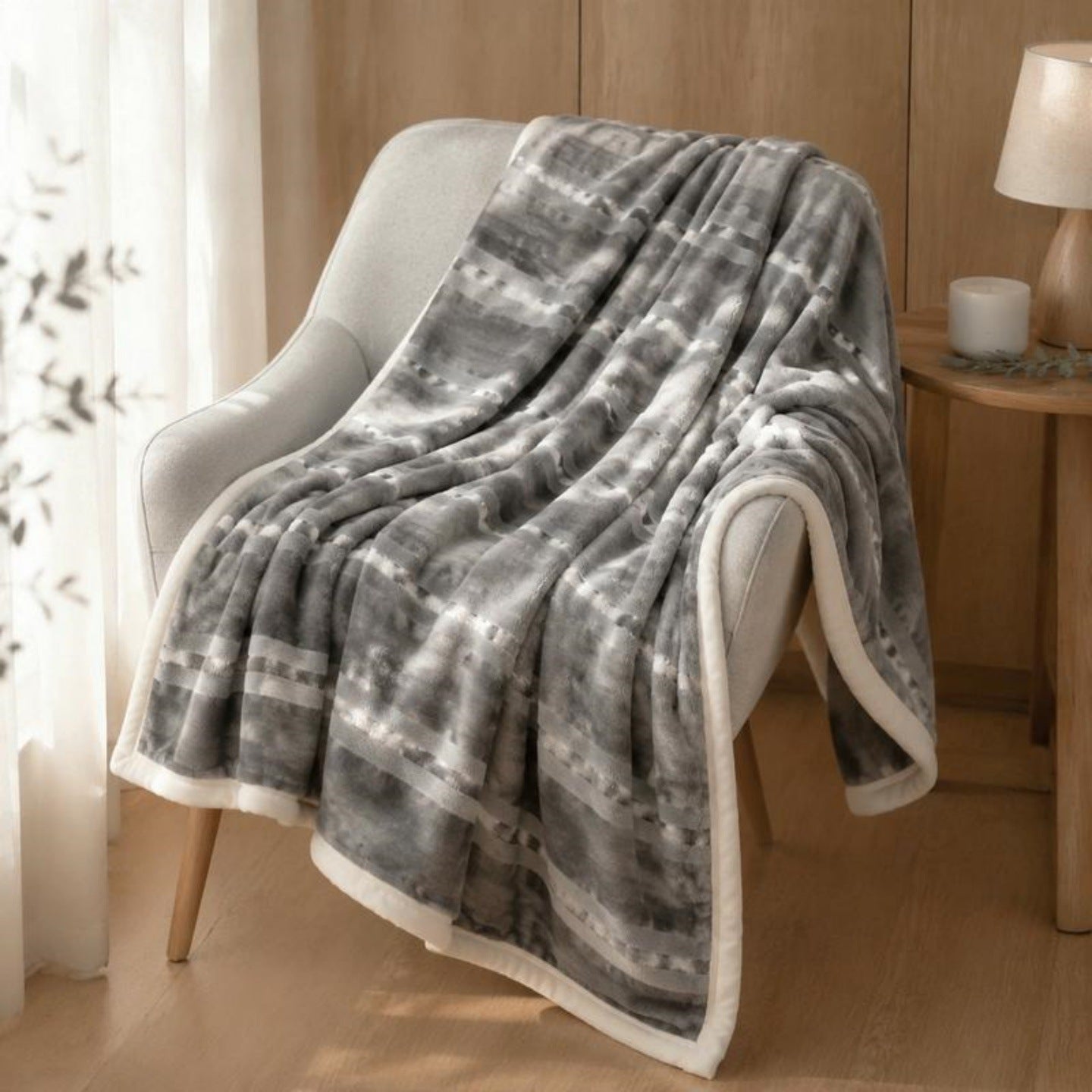 Texturiertes Wende-Fleece-Wurfdecke Brehn