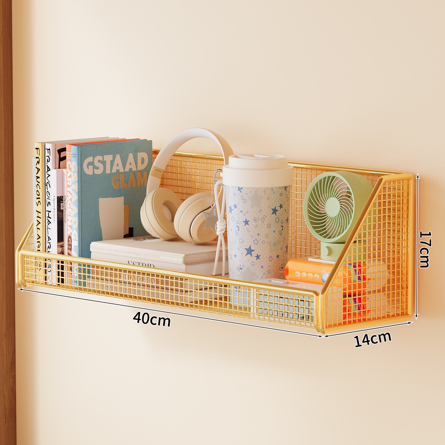 Wandmontierte Mesh-Speicherablage Brehn