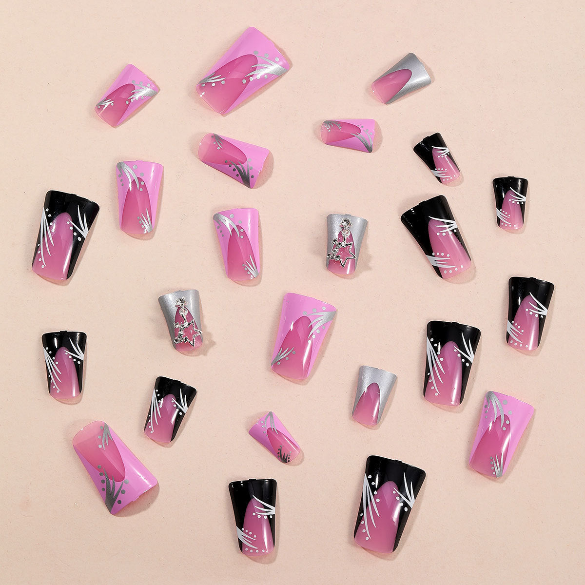 Stiletto Acryl Nagelkunst Verlängerungen mit modernem Design Brehn