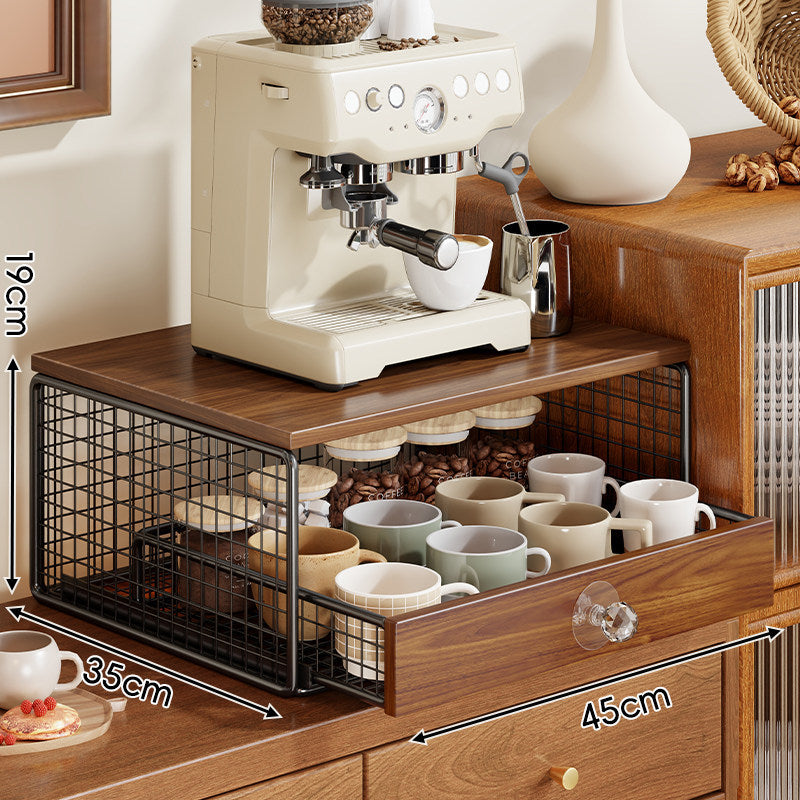 Theken Holzplatte Mesh Schublade Kaffee Station Organizer