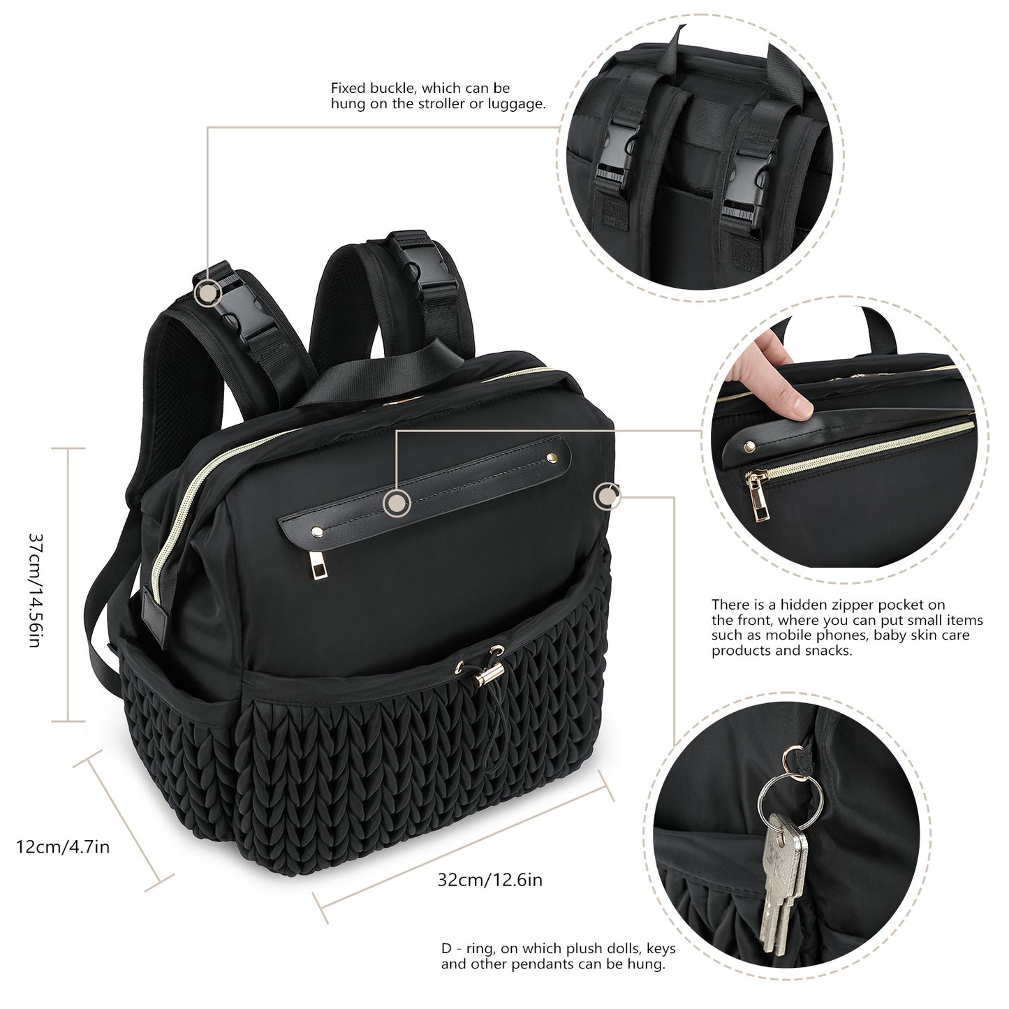 Eleganter und Geräumiger Wickelrucksack Brehn
