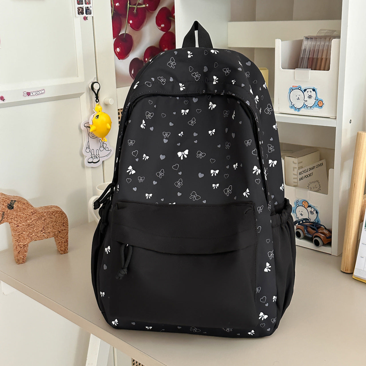 Verspielt Herz- und Schleifenmuster Rucksack