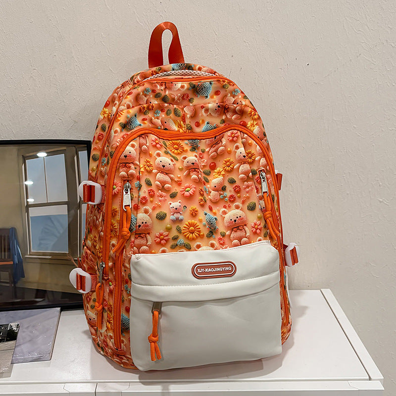 Verspielt Teddy Bär Gemusterter Rucksack