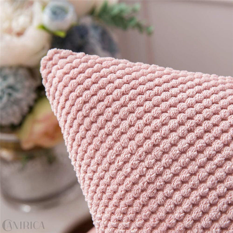 Quadratischer dekorativer Kissenbezug mit handtuftetem Pompon‑Tufting und weichem Baumwollmix Brehn