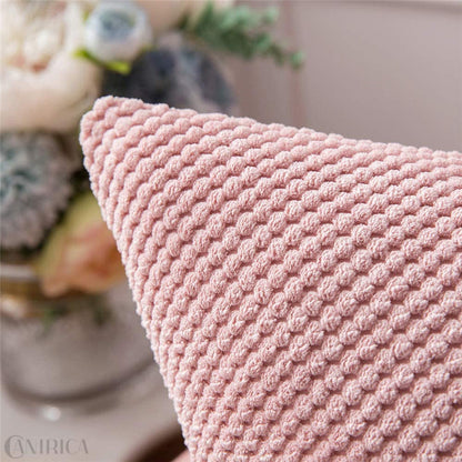 Quadratischer dekorativer Kissenbezug mit handtuftetem Pompon‑Tufting und weichem Baumwollmix Brehn