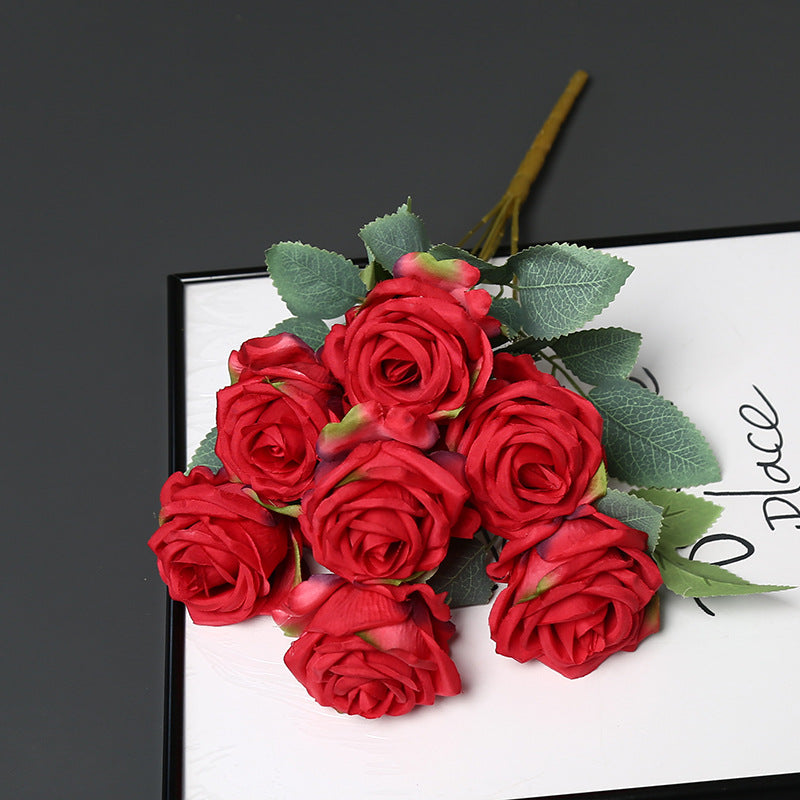 Faux Rose Blumenstrauß für Wohnkultur