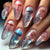 Künstlerisches Quallen-Design Nagelkunst Brehn