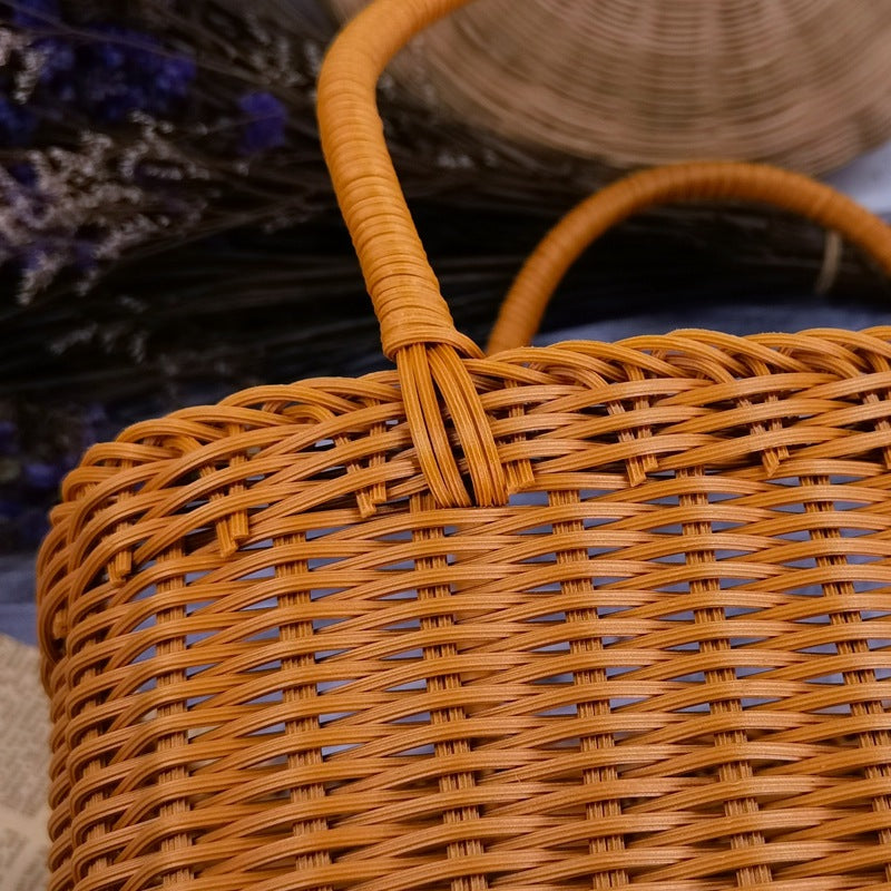 Damen zeitloser Rattan Einkaufskorb Brehn