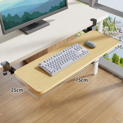 Unter-Desk Herausziehbare Tastaturablage mit Klemmbefestigung und ergonomischer Holzplatte