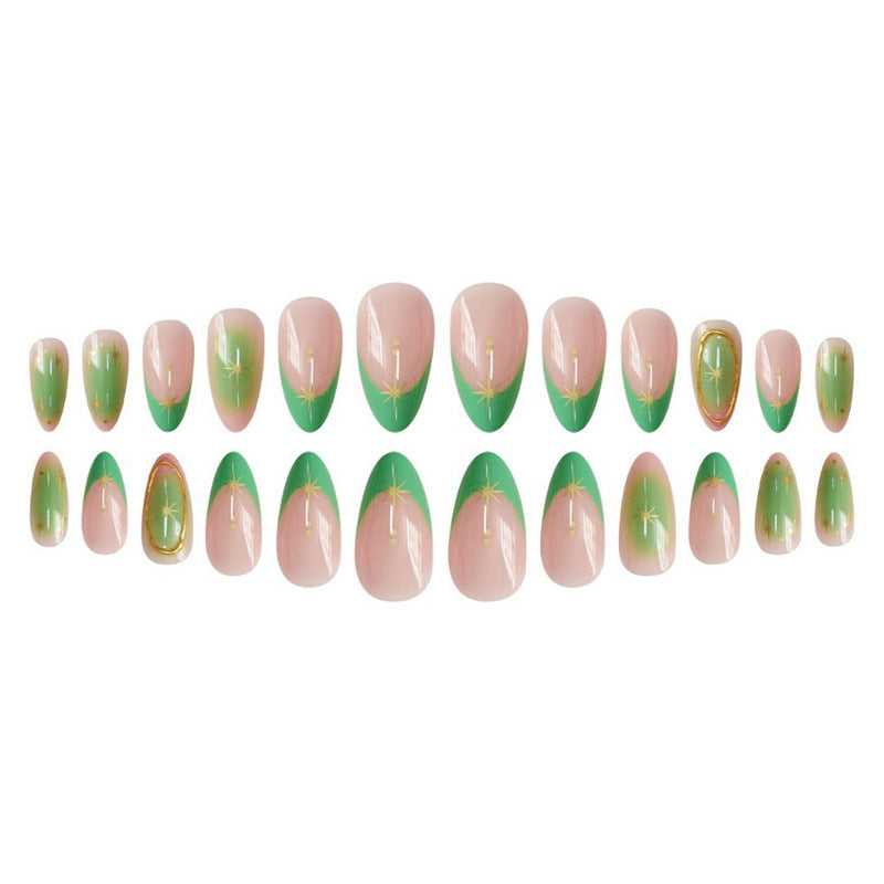 Künstlerisches Press-On Nagelset mit Sternakzenten Brehn
