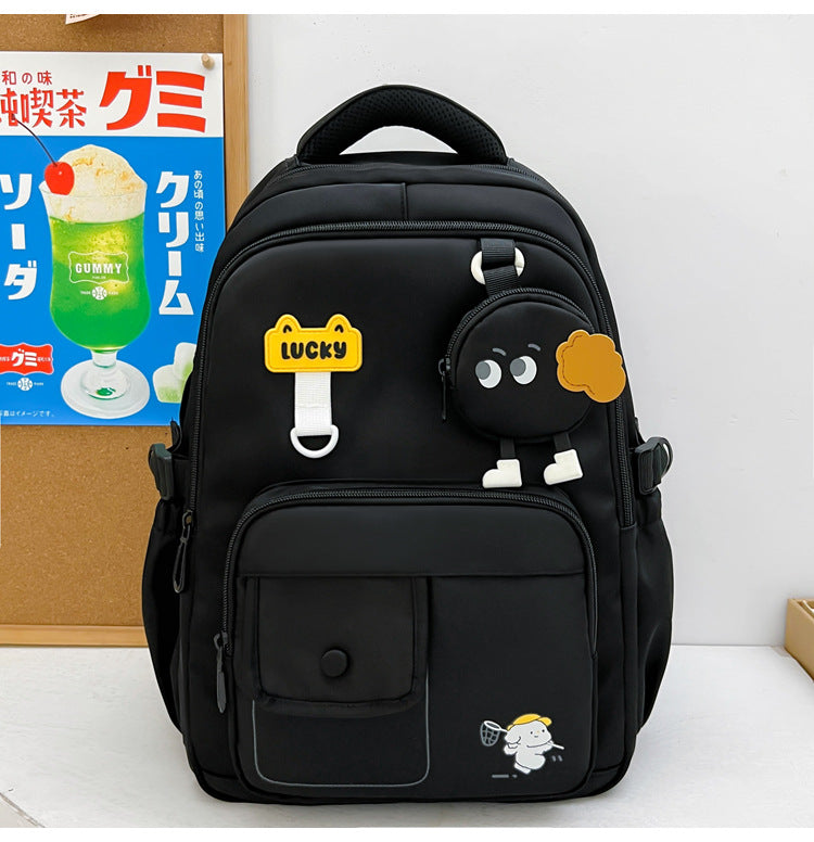 Niedlicher Charakter-Design Multi-Taschen Schulrucksack Brehn