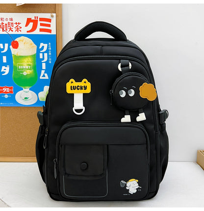 Niedlicher Charakter-Design Multi-Taschen Schulrucksack Brehn