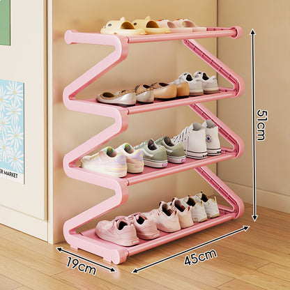 Kompakter Z-förmiger Multi-Tier platzsparender Schuhregalorganisator