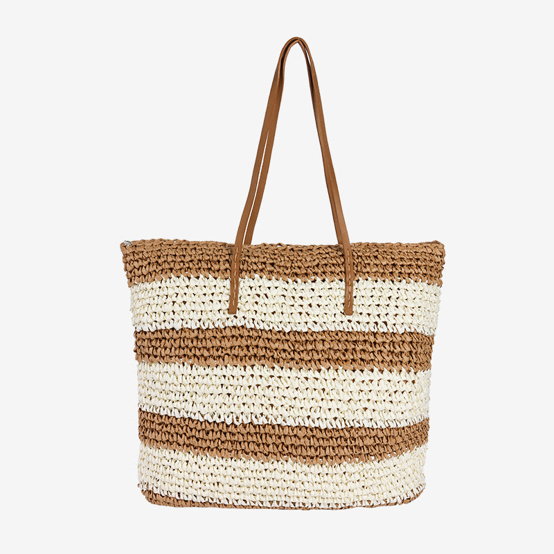 Damen Mode-Tasche aus handgefertigtem Naturmaterial mit Streifenmuster Brehn