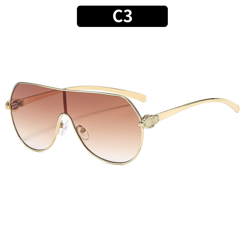 Elegantes Aussehen Stylische Oversize Schild Sonnenbrille