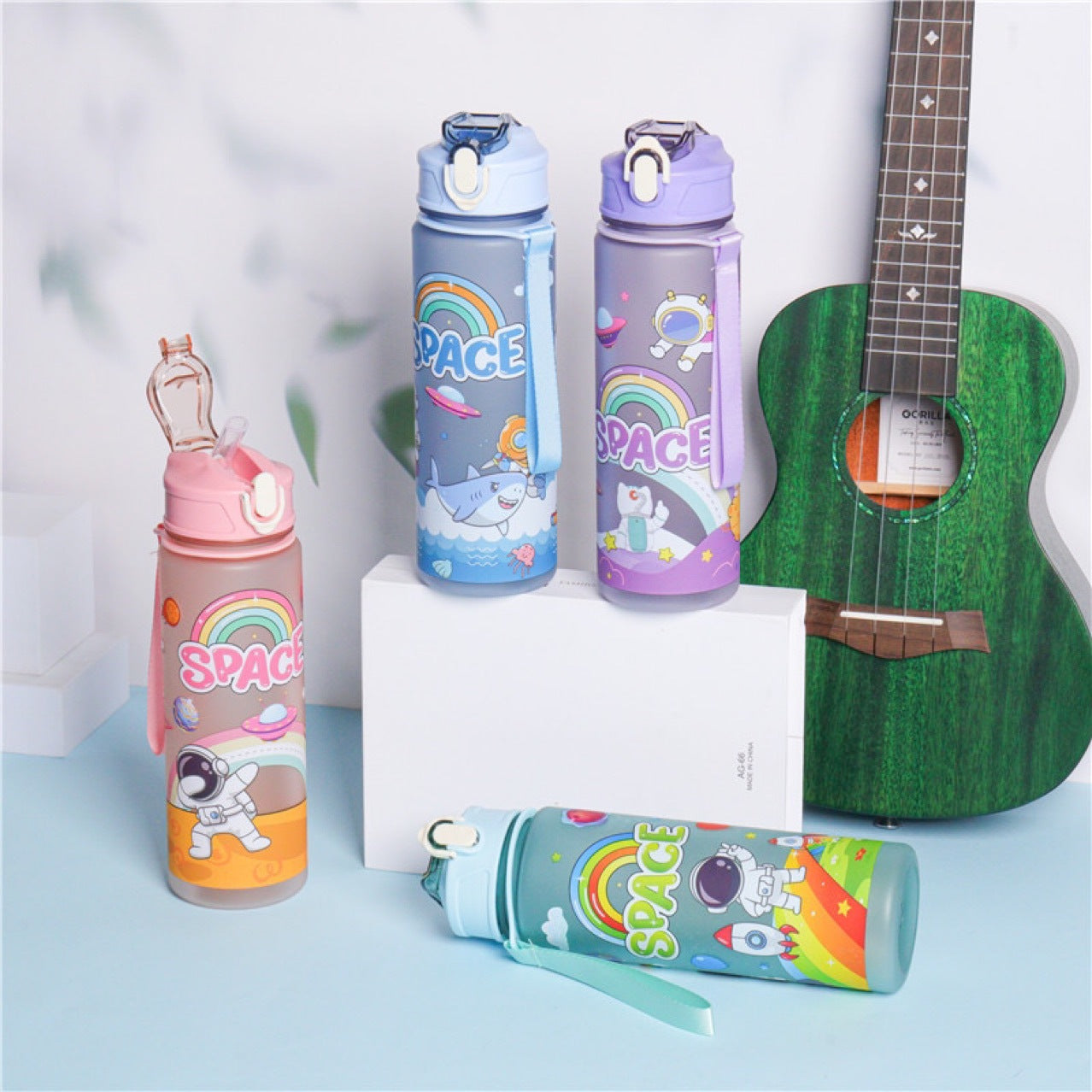 Damen Motivierende Tritan Trinkflasche mit praktischem Klappverschluss Brehn