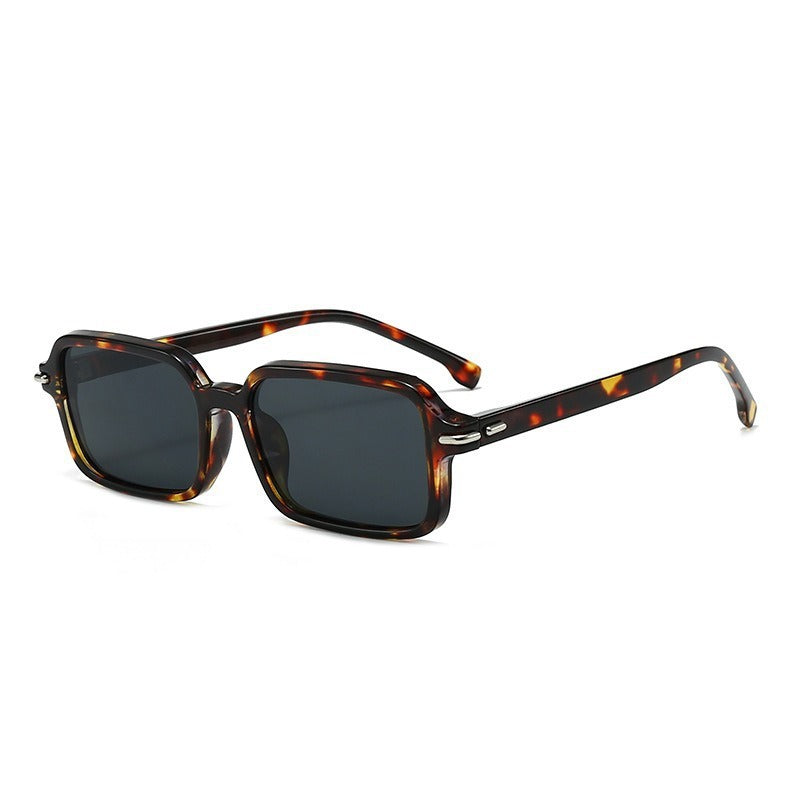 Damen modische quadratische Sonnenbrille mit stilvollem Kunststoffrahmen und blauen Gläsern Brehn
