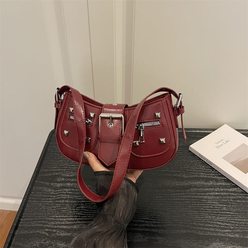 Stylische Nieten Denim-Handtasche