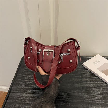 Stylische Nieten Denim-Handtasche