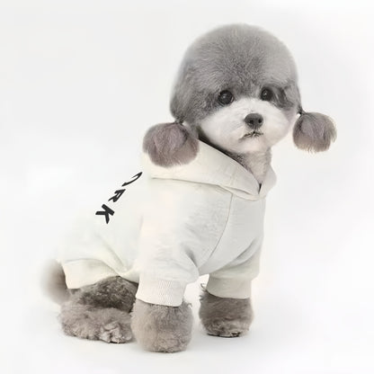 Pullover Fleece-lined Hund Hoodie mit New York Grafik und Rippbund