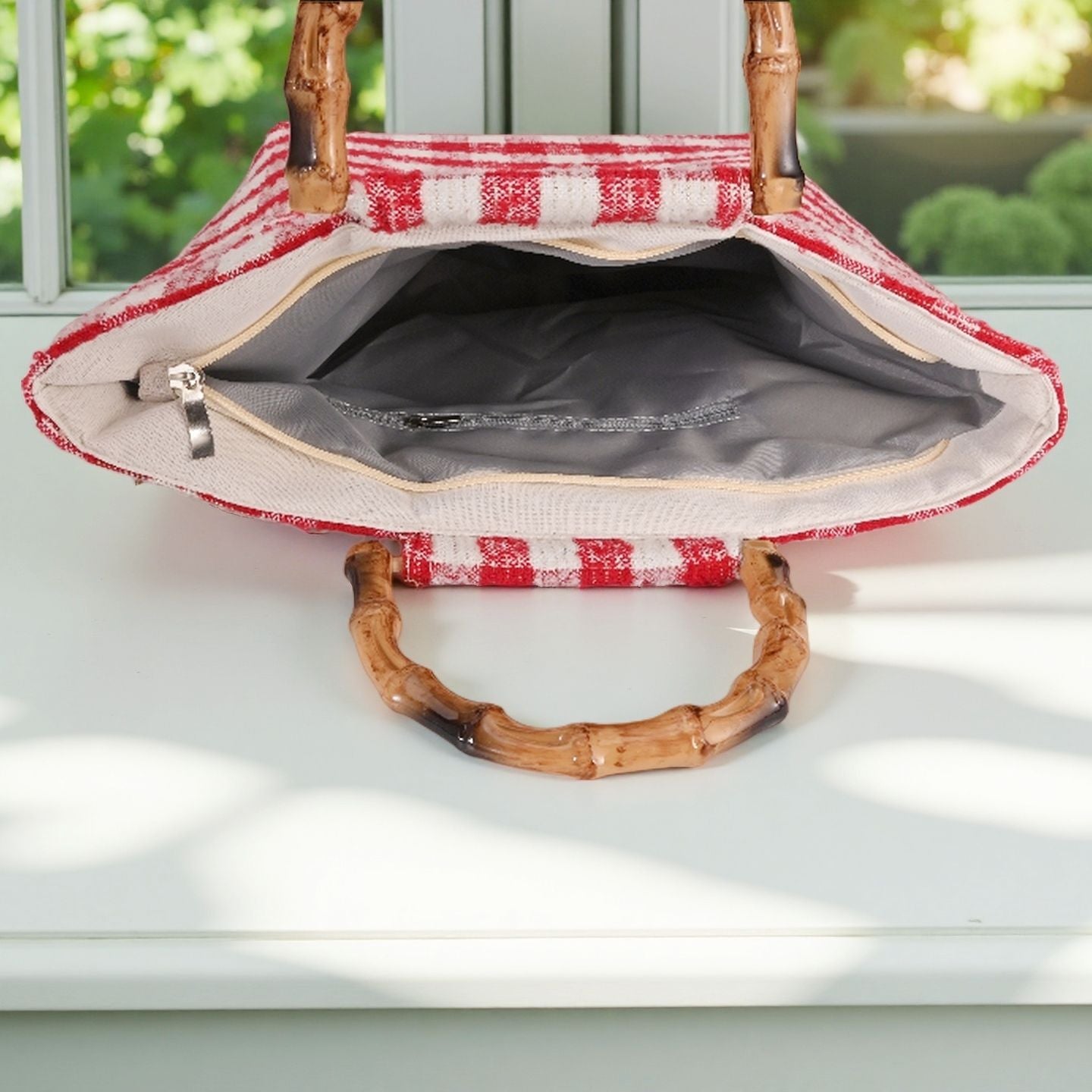 Stilvolle Picknicktasche mit Bambusgriffen Brehn
