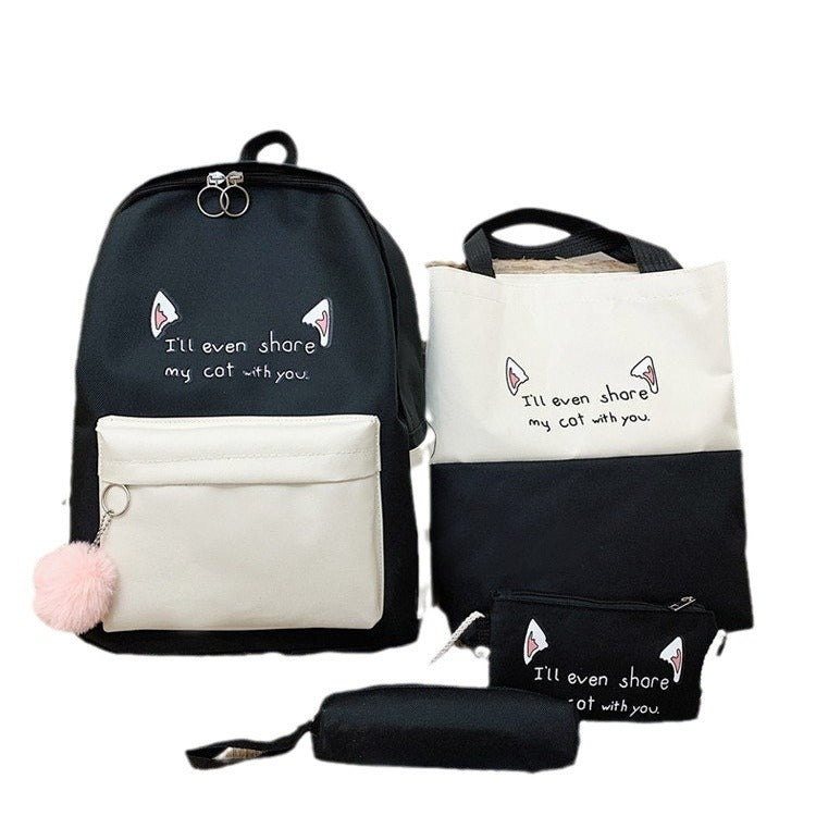 Fun-Themen Katzenprint Rucksack Set Brehn