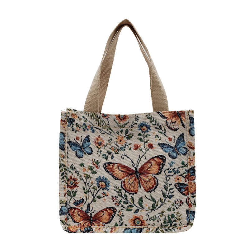 Blumenmuster Stoff Tragetasche