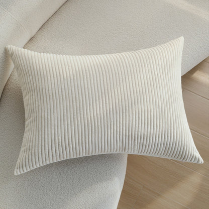 Rechteckiger Cord-Zierkissenbezug mit feiner Rippenstruktur und softem Microvelours Brehn