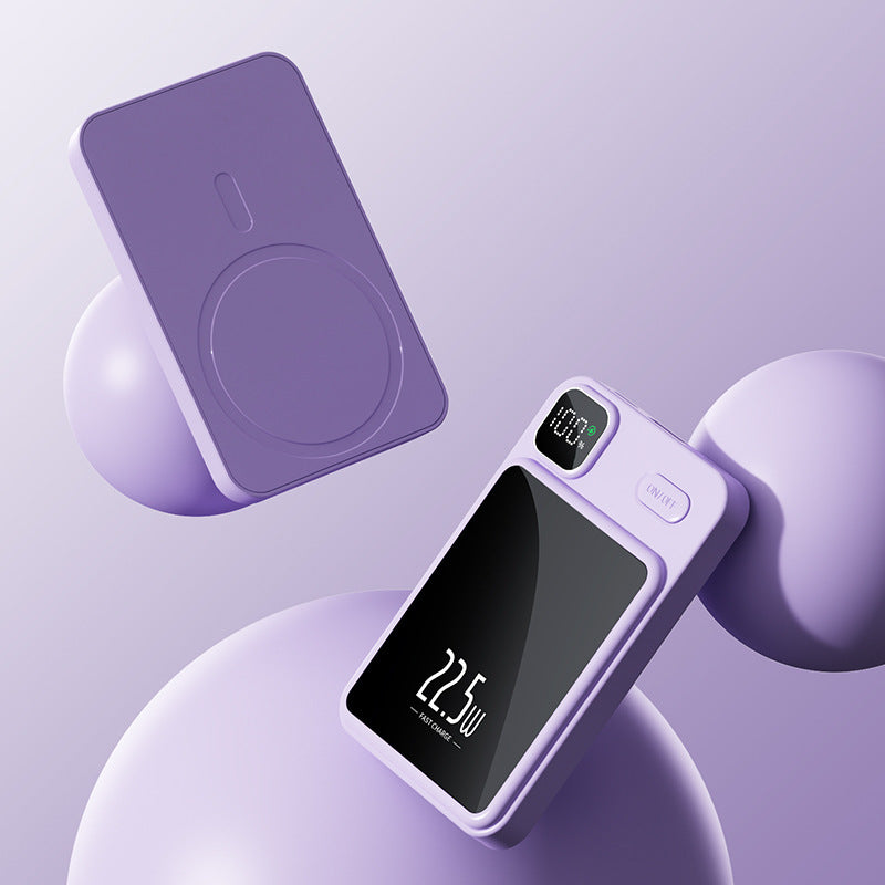 Tragbare Powerbank mit kabelloser Ladefunktion und intelligenter LED-Anzeige Brehn