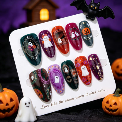 Halloween-Themen Dekorative Press-On Nagelset Brehn