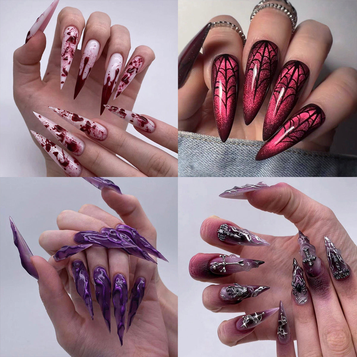 Kunstvolle Nagelverlängerungen mit kreativen Augen-Design Brehn