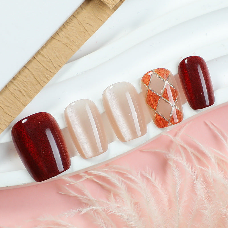 Elegantes Glitter-Akzent Press-On Nagelset