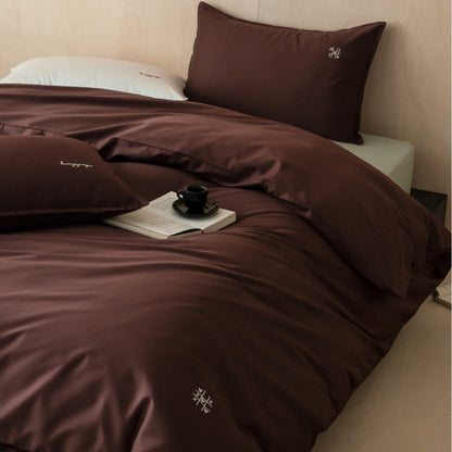 Luxuriöser Seidensatin Bettbezug und Kissenbezug Set