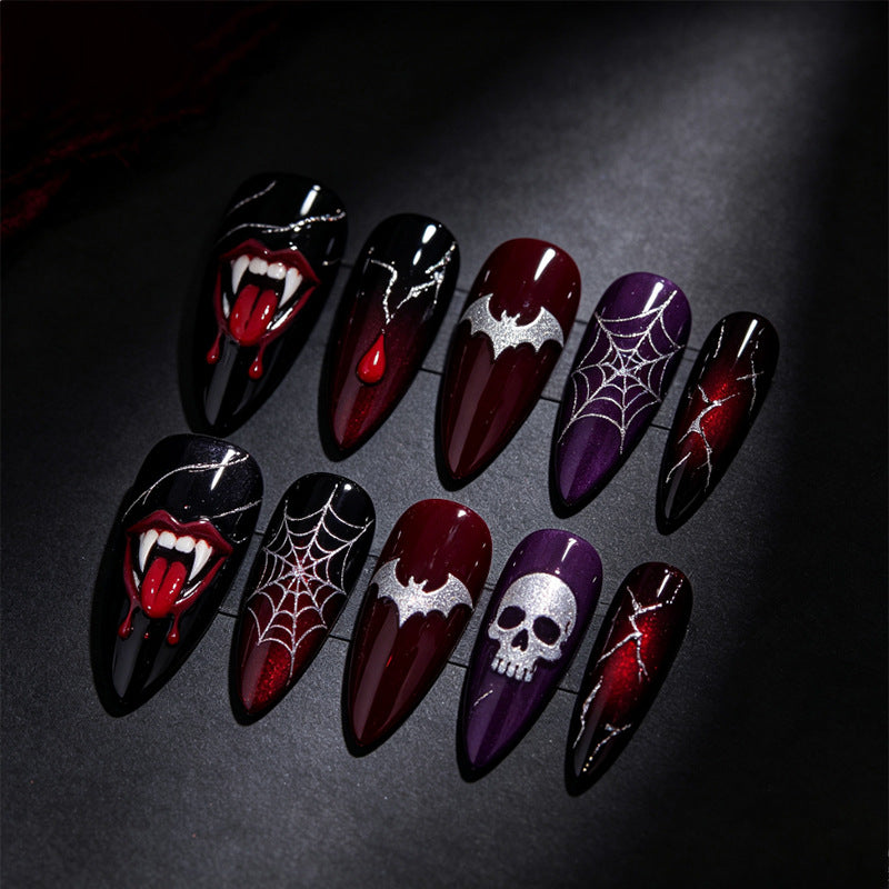 Halloween Kunstnagelset mit gruseligen Halloween-Motiven Brehn