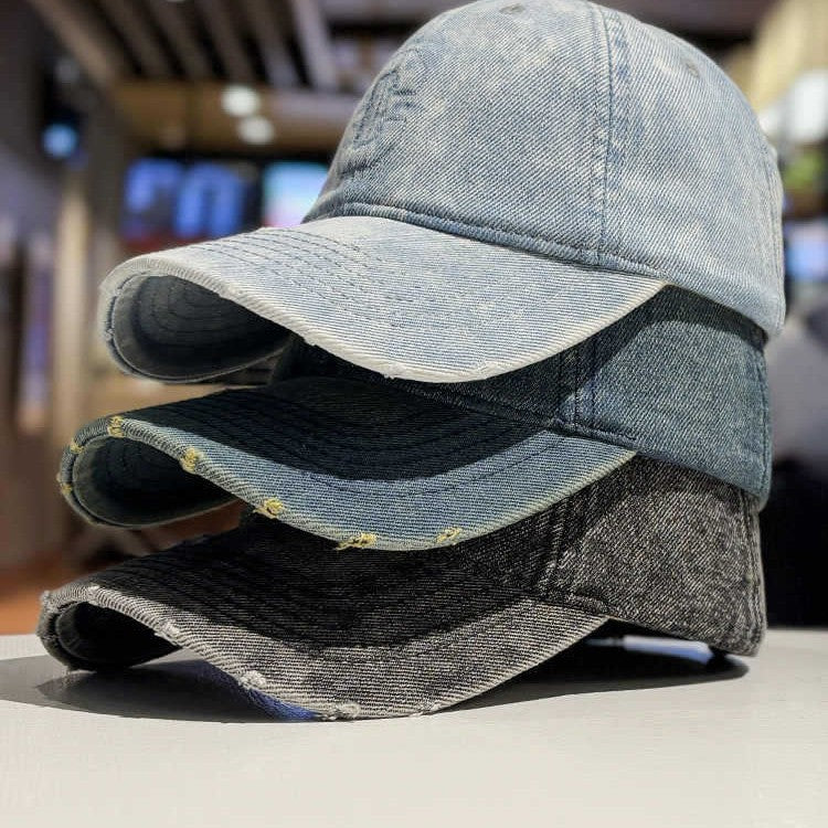 Herren Distressed Denim Baseballkappe Brehn 1784188308